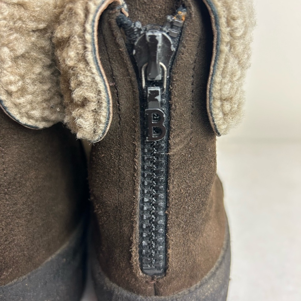 Bally Women’s Suede Ankle Sheepskin Lined Brown Boots - Picture 4 of 6